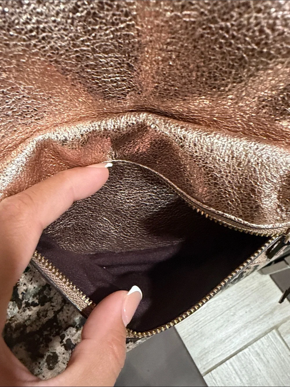 Coach Metallic Rose Mini Backpack in Shimmery Rose Gold